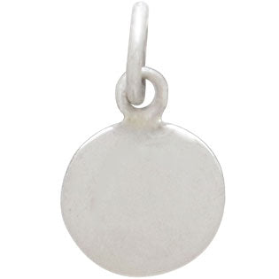 Sterling Silver Oxidized Disk Charm with Bronze Heart - Poppies Beads n' More