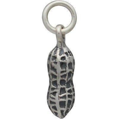 Sterling Silver Peanut Charm - Food Charm - Poppies Beads n' More