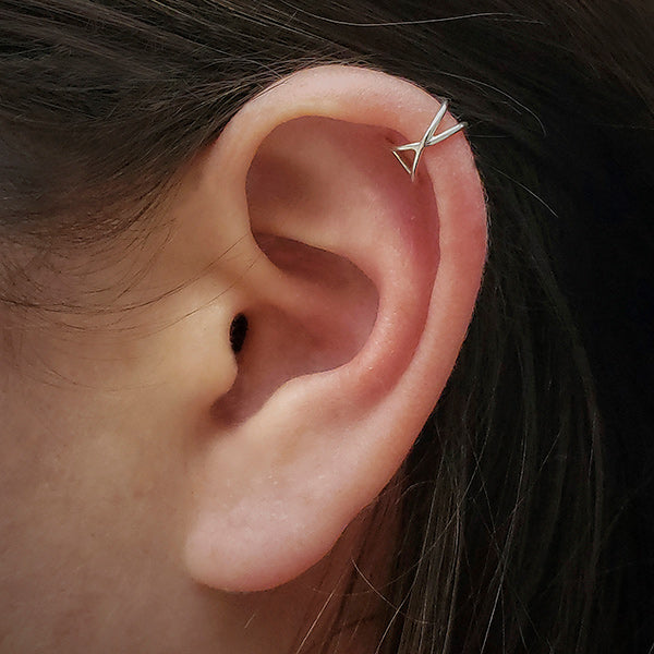 Sterling Silver Small Criss Cross Ear Cuffs - Poppies Beads n' More