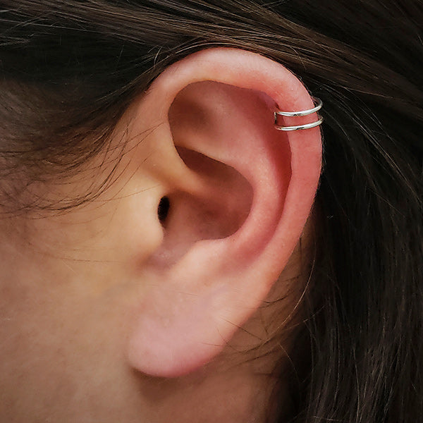 Sterling Silver Small Double Ear Cuffs - Poppies Beads n' More