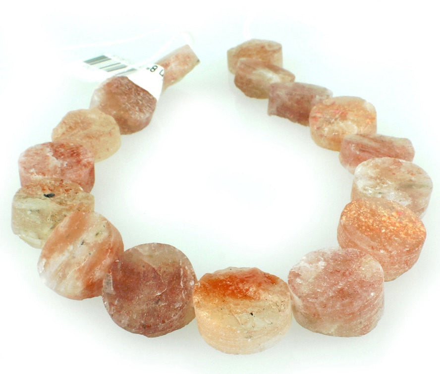 Sunstone Irregular Rough Coin - Poppies Beads n' More