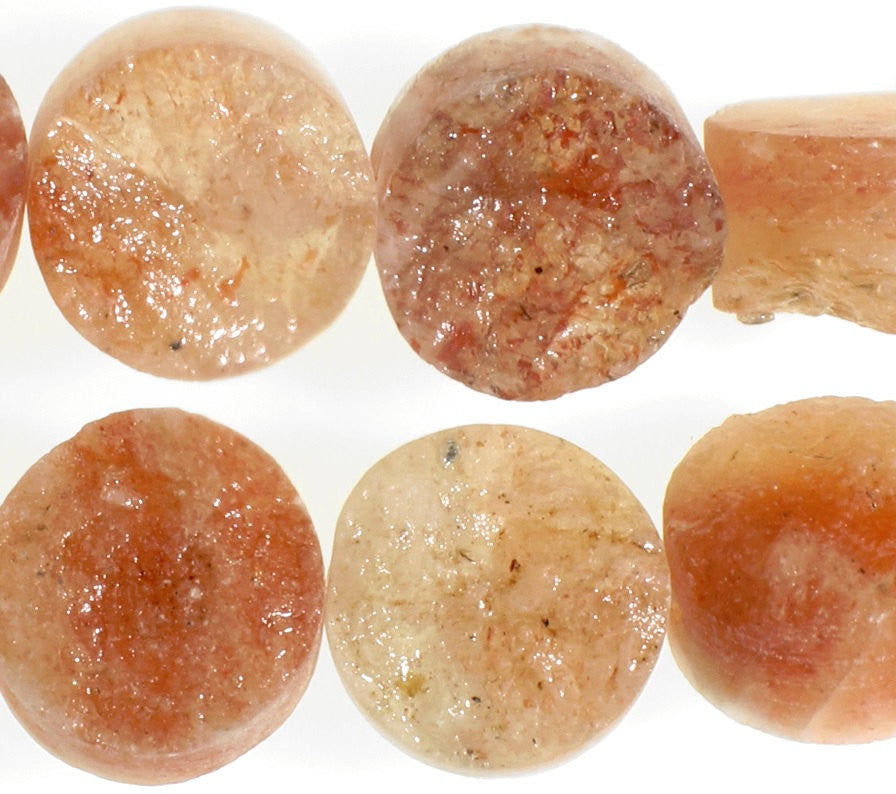 Sunstone Irregular Rough Coin - Poppies Beads n' More