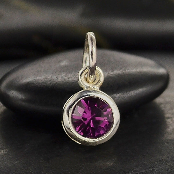 Sterling Silver Swarovski Crystal Birthstone Charms - Poppies Beads n' More