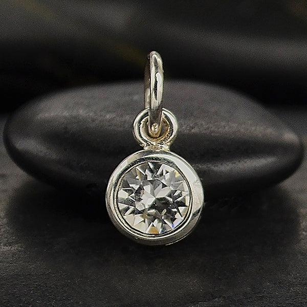 Sterling Silver Swarovski Crystal Birthstone Charms - Poppies Beads n' More
