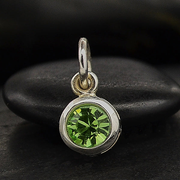 Sterling Silver Swarovski Crystal Birthstone Charms - Poppies Beads n' More
