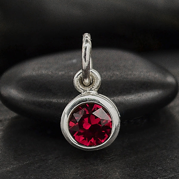 Sterling Silver Swarovski Crystal Birthstone Charms - Poppies Beads n' More