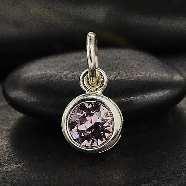 Sterling Silver Swarovski Crystal Birthstone Charms - Poppies Beads n' More