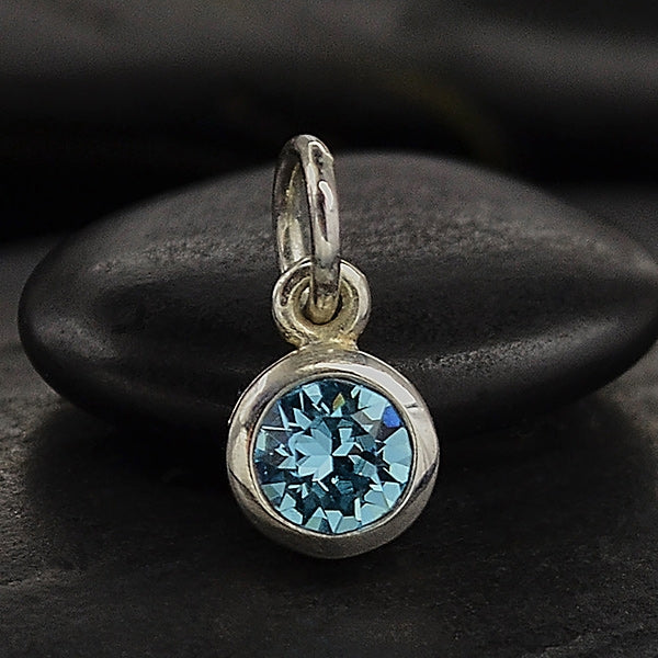 Sterling Silver Swarovski Crystal Birthstone Charms - Poppies Beads n' More