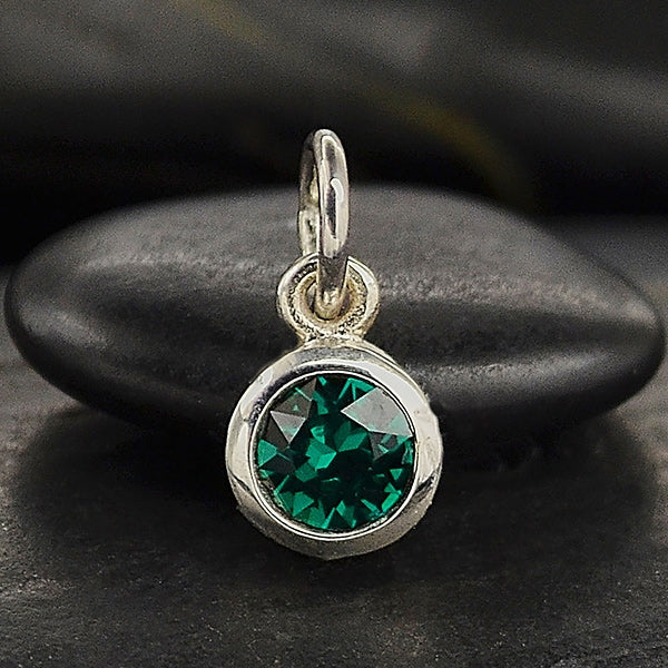Sterling Silver Swarovski Crystal Birthstone Charms - Poppies Beads n' More