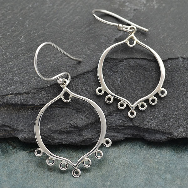 Sterling Silver Arabesque Earring Finding with 7 Loops - Poppies Beads n' More