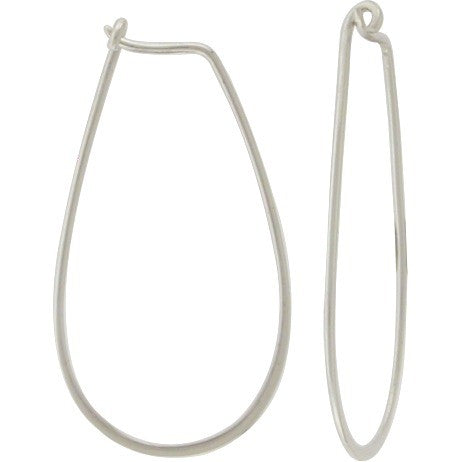 Sterling Silver Teardrop Hoop Earring Finding - Poppies Beads n' More