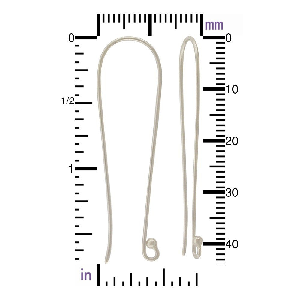 Extra Long Ear Wire with Granulated Ball - Poppies Beads n' More