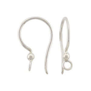 Sterling Silver Simple Hook Earring Findings with Open Loop - Poppies Beads n' More