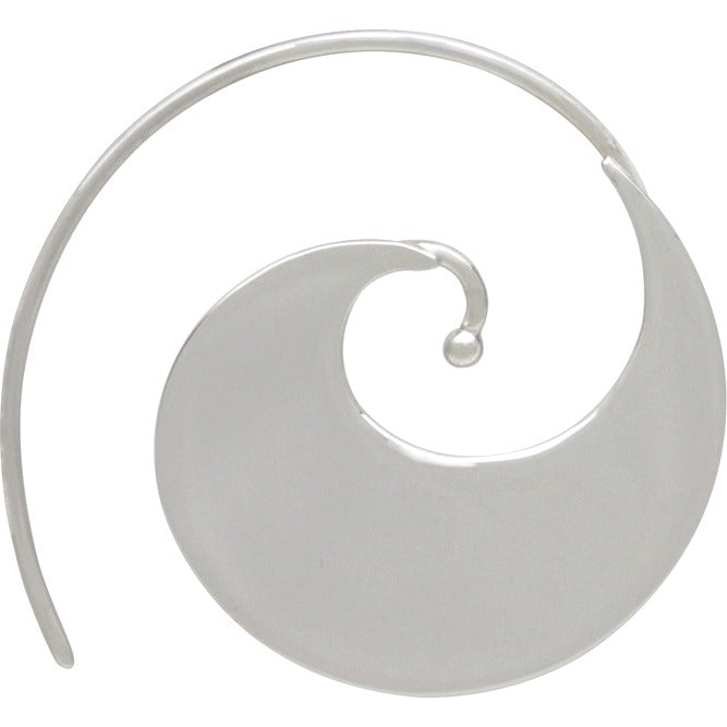 Sterling Silver Wave Hoop Earring - Poppies Beads n' More