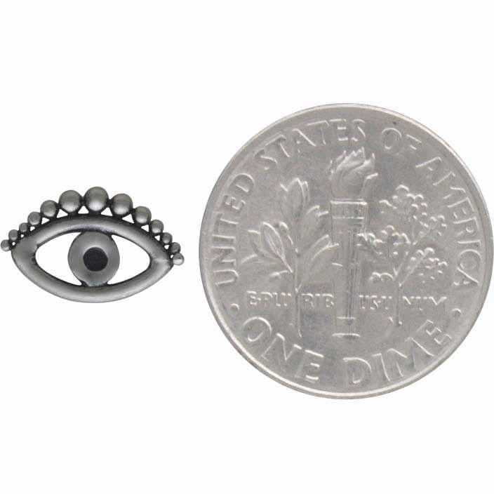 Sterling Silver Evil Eye Post Earring - Poppies Beads n' More