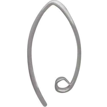 Sterling Silver Ear Wire - Long Smooth with Hidden Loop - Poppies Beads n' More