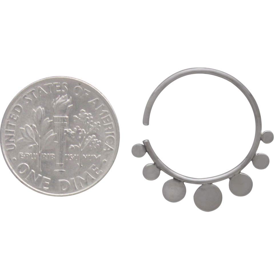 Sterling Silver Hoop Earrings with Flat Circles - Poppies Beads n' More