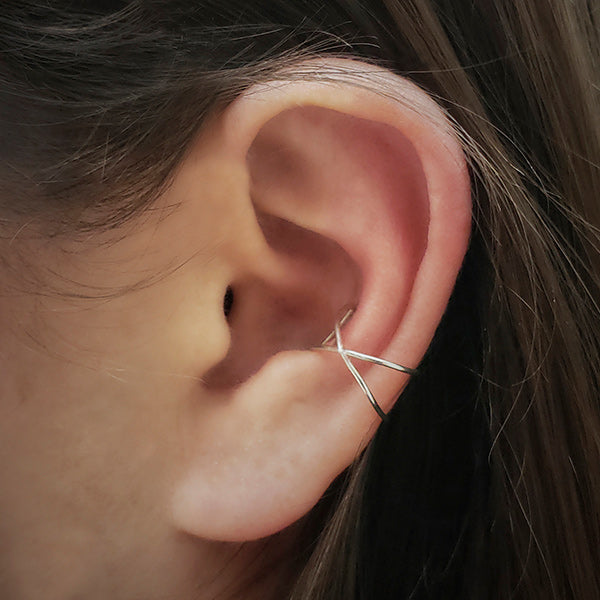 Sterling Silver Criss Cross Ear Cuffs - Poppies Beads n' More