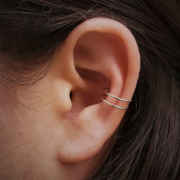 Sterling Silver Double Ear Cuffs - Poppies Beads n' More