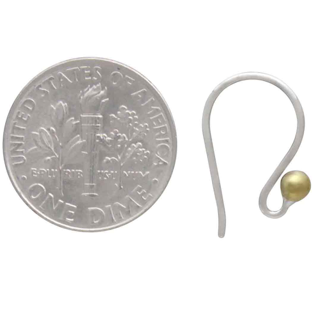 Sterling Silver Simple Ear Wire with Bronze Ball - Poppies Beads n' More