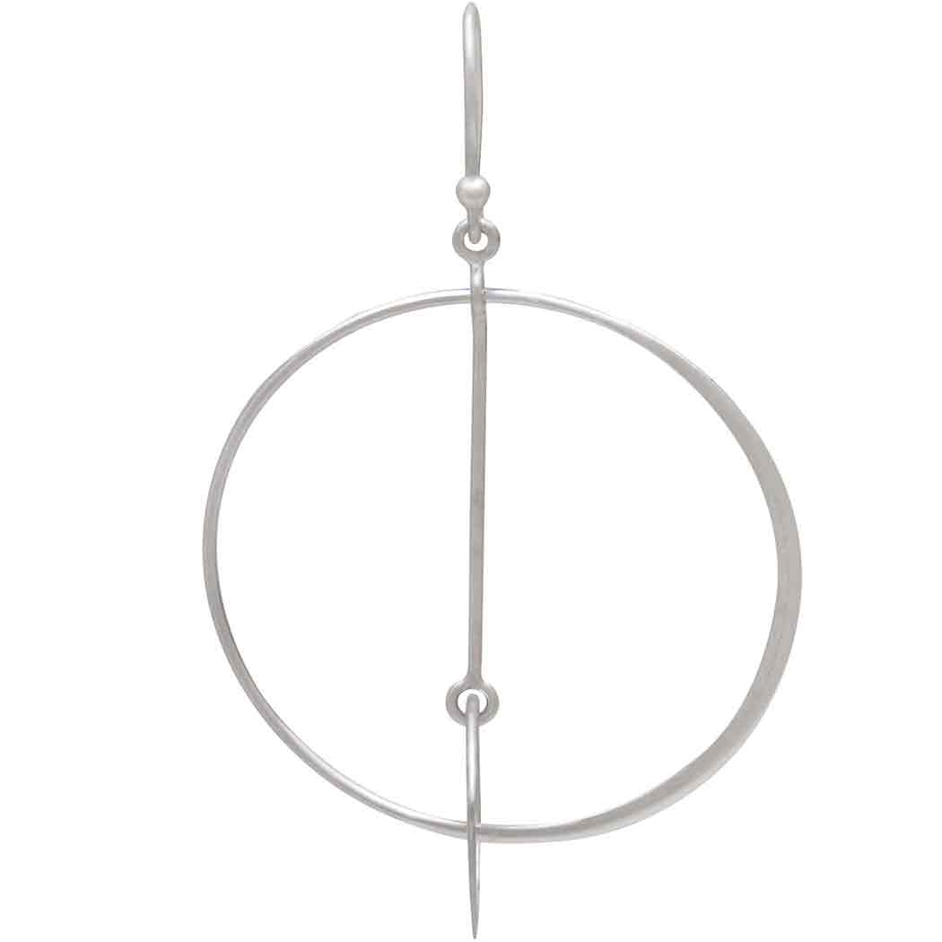 Sterling Silver Floating Circle and Bar Earrings - Poppies Beads n' More