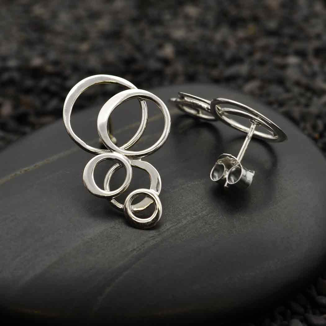 Sterling Silver Bubble Post Earrings - Poppies Beads n' More