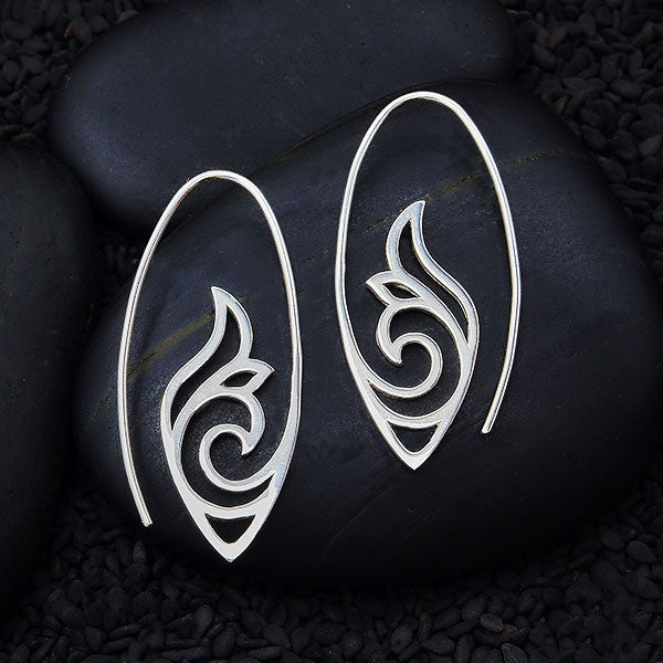 Sterling Silver Openwork Scroll Work Earrings - Poppies Beads n' More