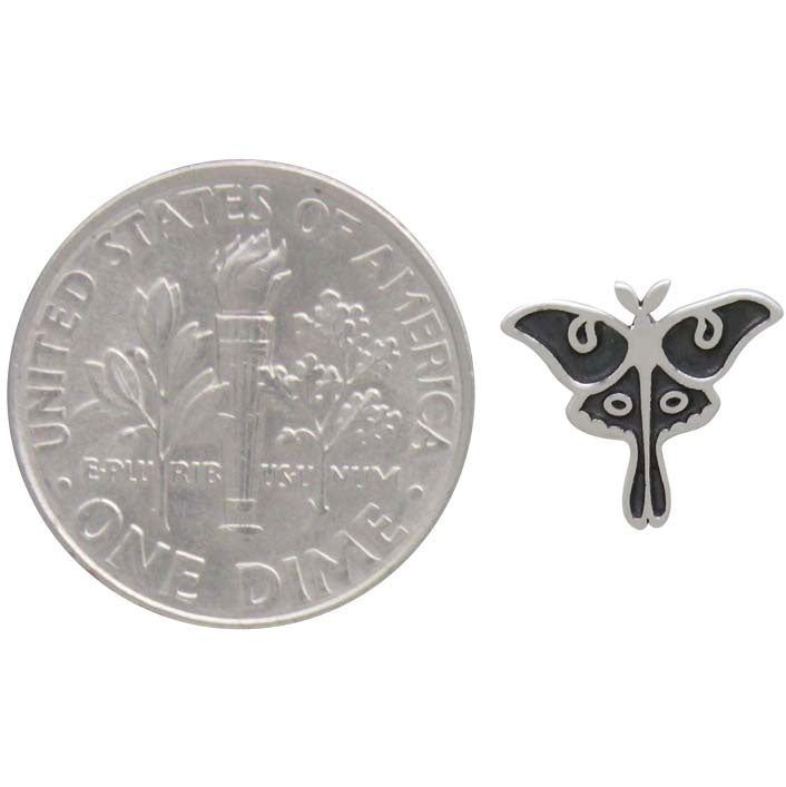 Sterling Silver Luna Moth Post Earrings - Poppies Beads n' More