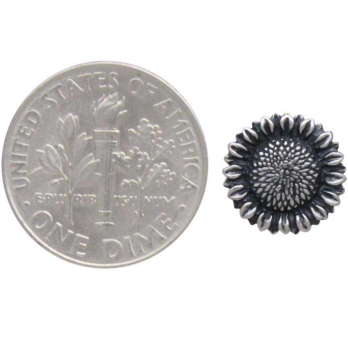 Sterling Silver Sunflower Post Earrings - Poppies Beads n' More