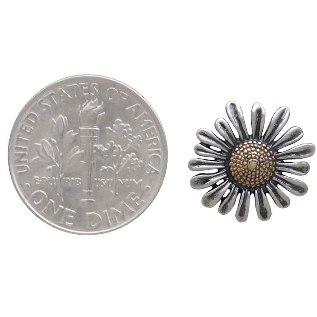 Mixed Metal Daisy Post Earrings - Poppies Beads n' More