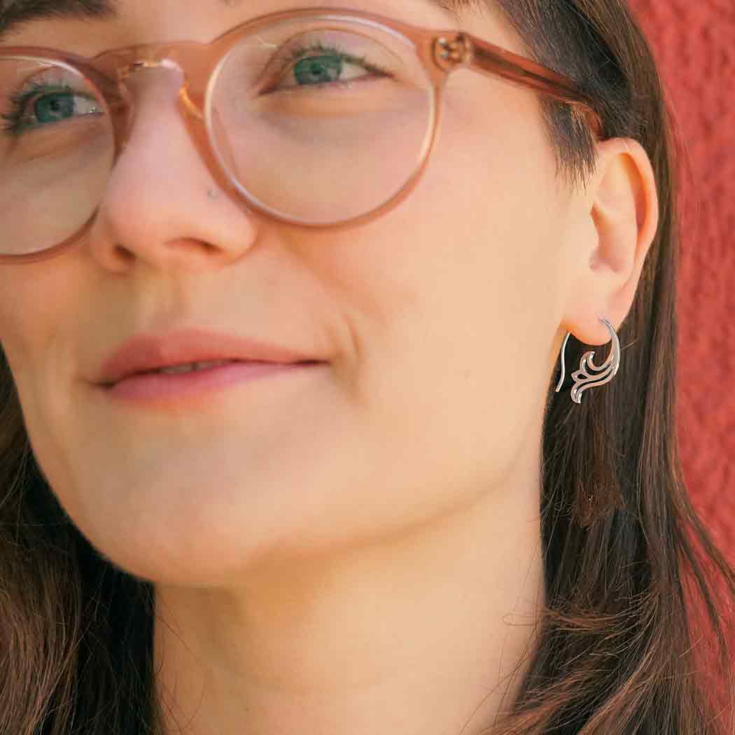 Sterling Silver Small Scroll Work Earrings - Poppies Beads n' More