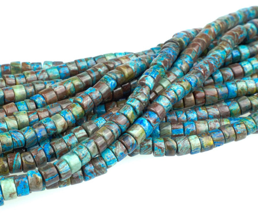 Teal Jasper Heishi - Poppies Beads n' More