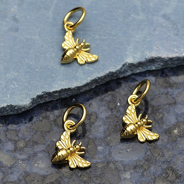 Tiny Honey Bee Charm - Poppies Beads n' More
