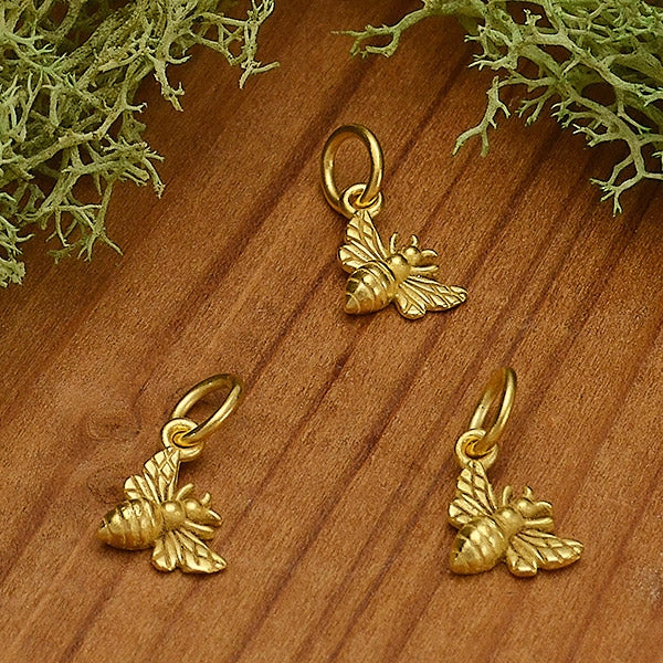 Tiny Honey Bee Charm - Poppies Beads n' More