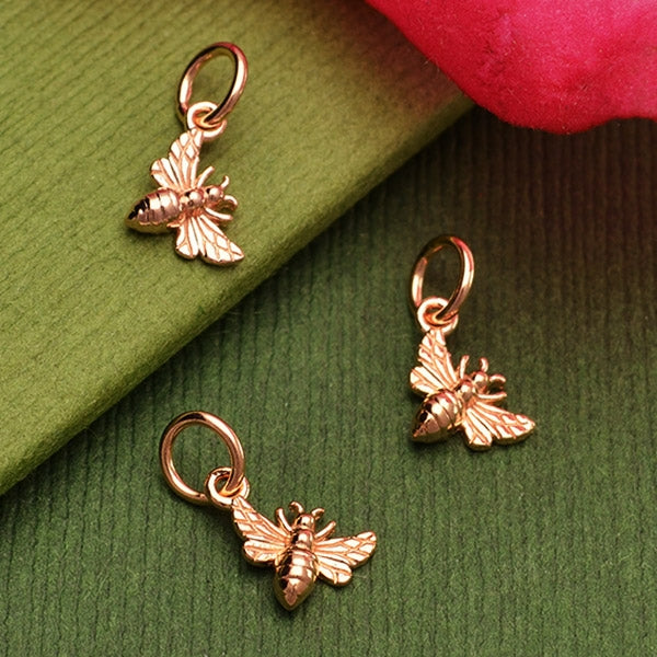 Tiny Honey Bee Charm - Poppies Beads n' More