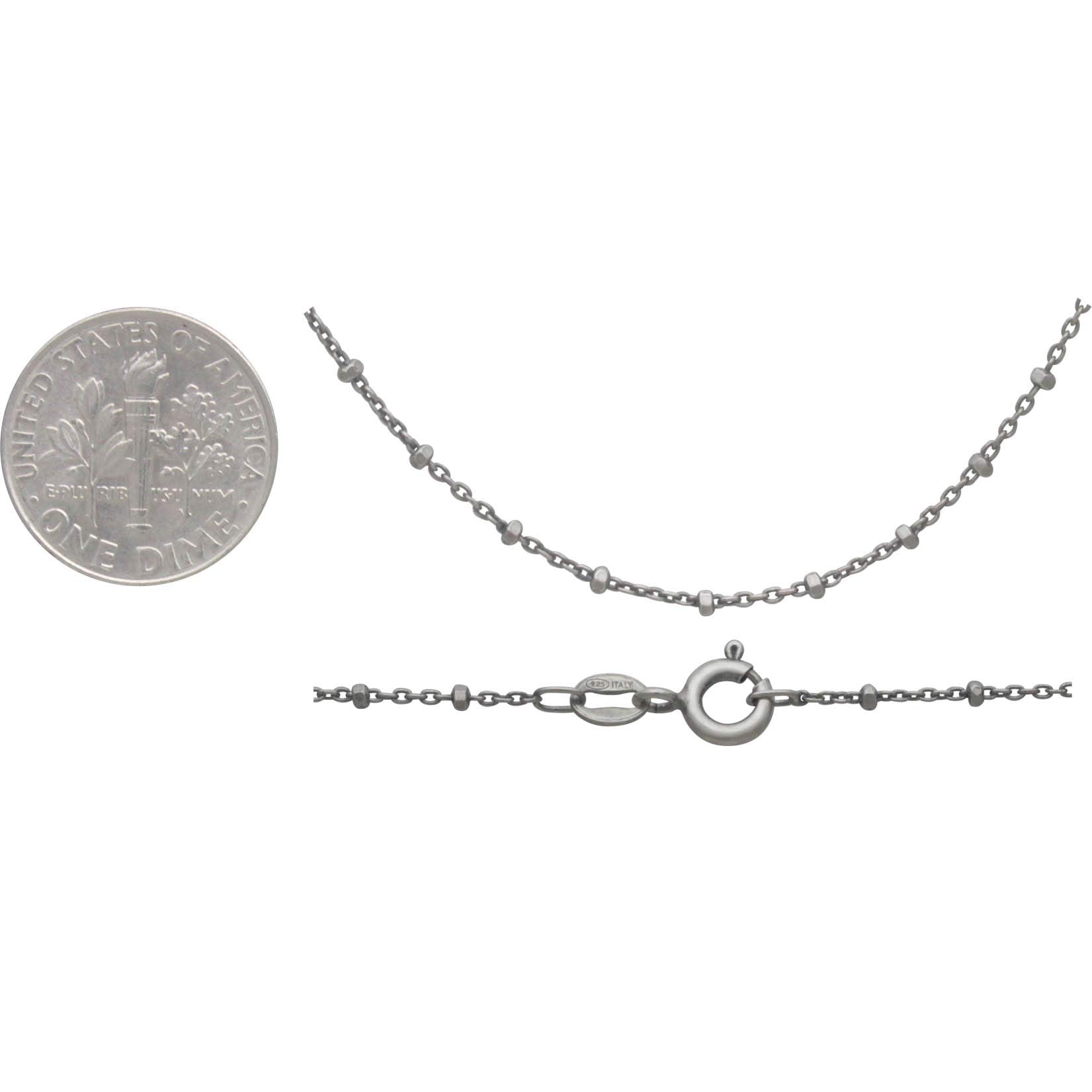 Sterling Silver Chain - Diamond Cut Station Chain - Poppies Beads n' More