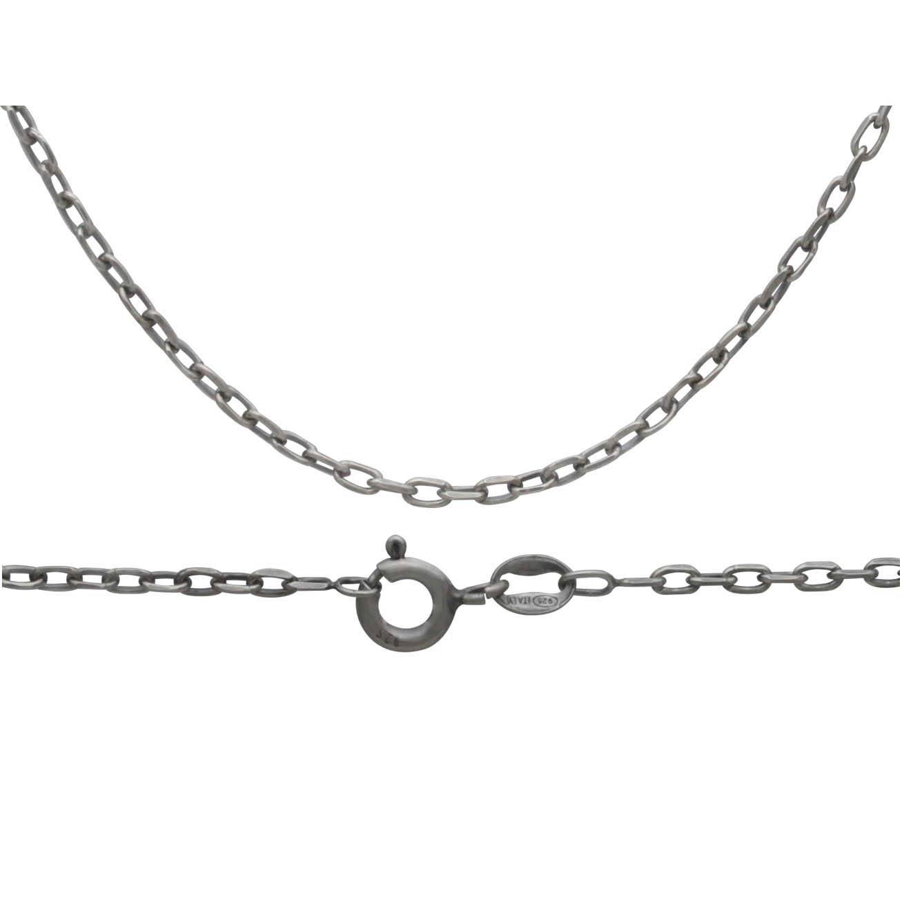 Sterling Silver Faceted Oval Cable Chain - Poppies Beads n' More