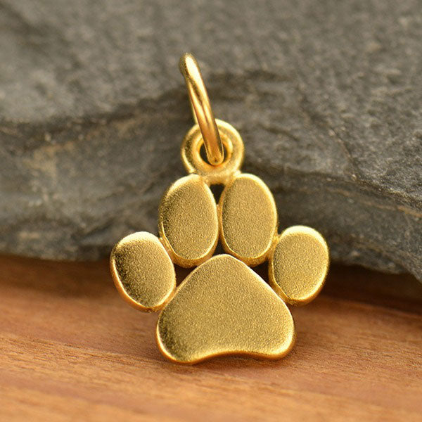 Flat Paw Print Charm - Poppies Beads n' More