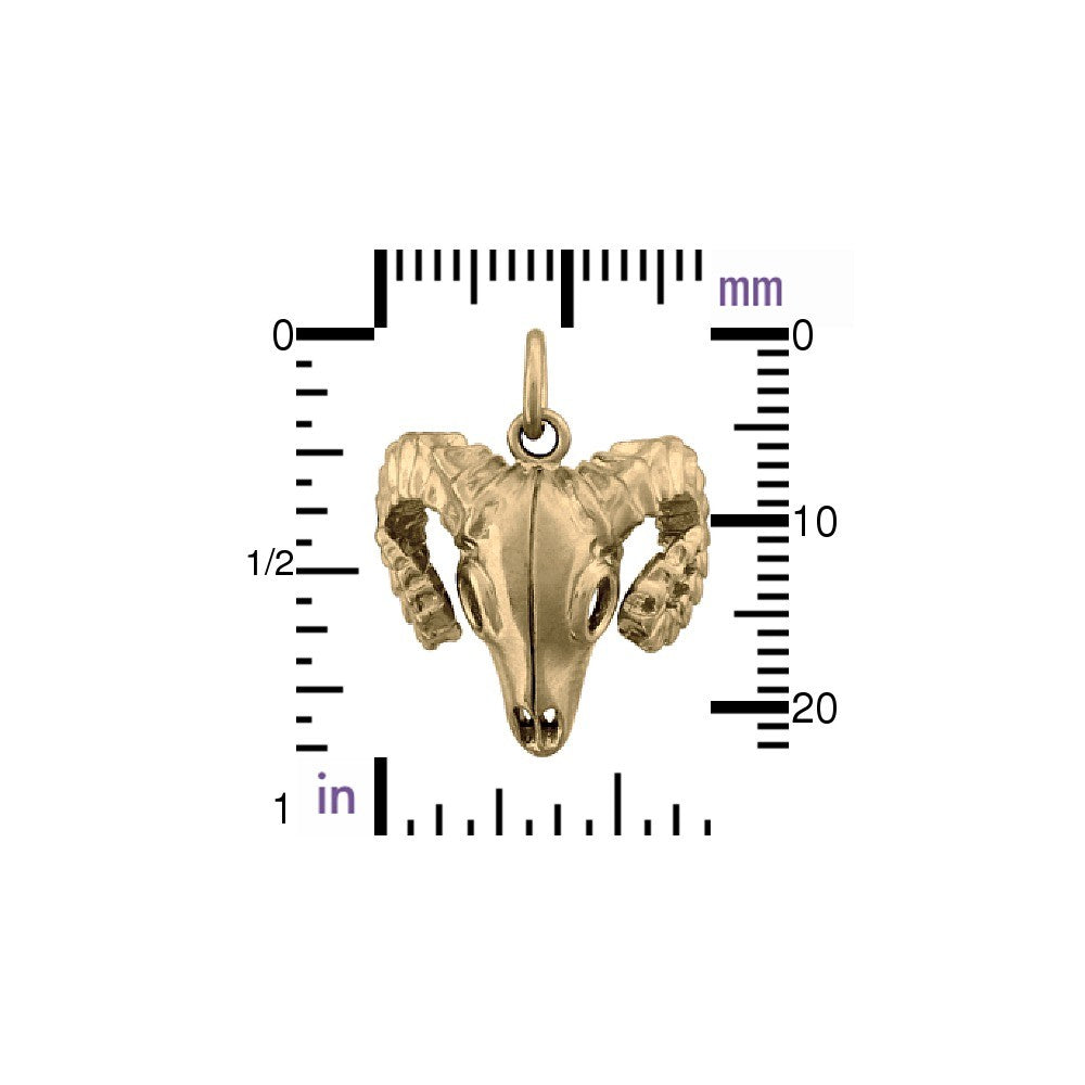 Bighorn Sheep Skull Charm - Poppies Beads n' More