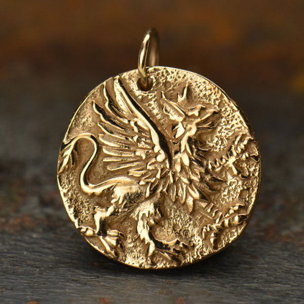 Ancient Coin Charm - Griffin - Poppies Beads n' More