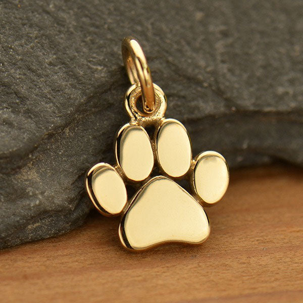 Flat Paw Print Charm - Poppies Beads n' More