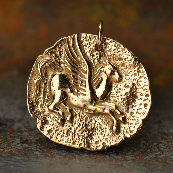 Ancient Pegasus Coin Charm - Poppies Beads n' More