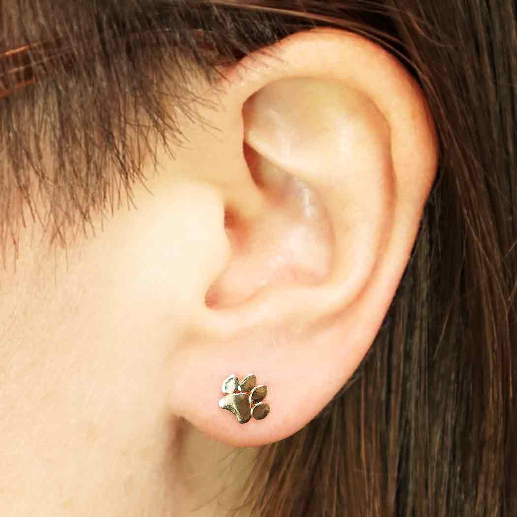 Paw Print Post Earrings - Poppies Beads n' More