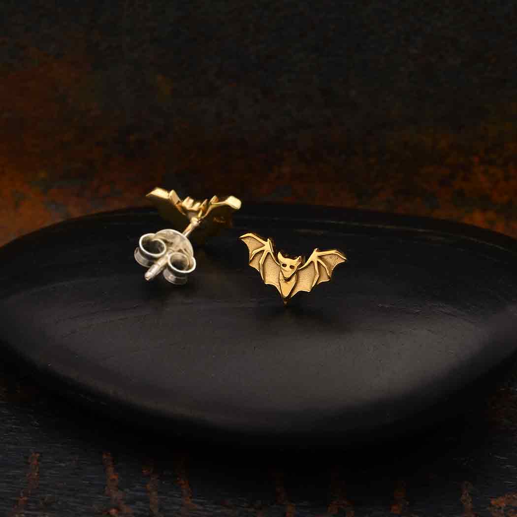 Detailed Bat Post Earrings - Poppies Beads n' More