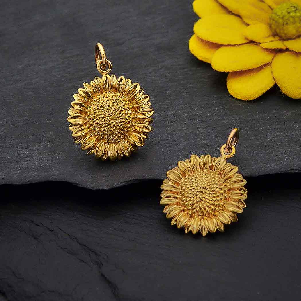 Sunflower Charm - Poppies Beads n' More