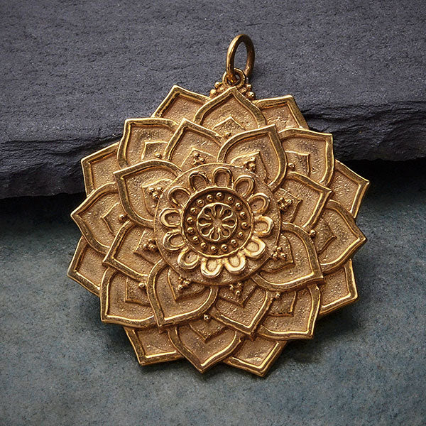 Lotus Mandala Pendant - Large - Poppies Beads n' More