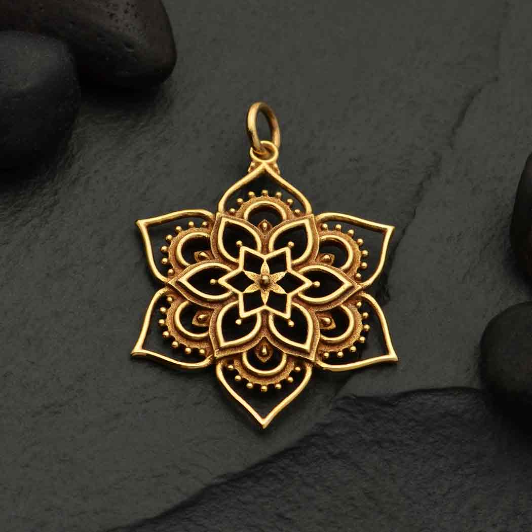 Openwork Lotus Mandala Pendant