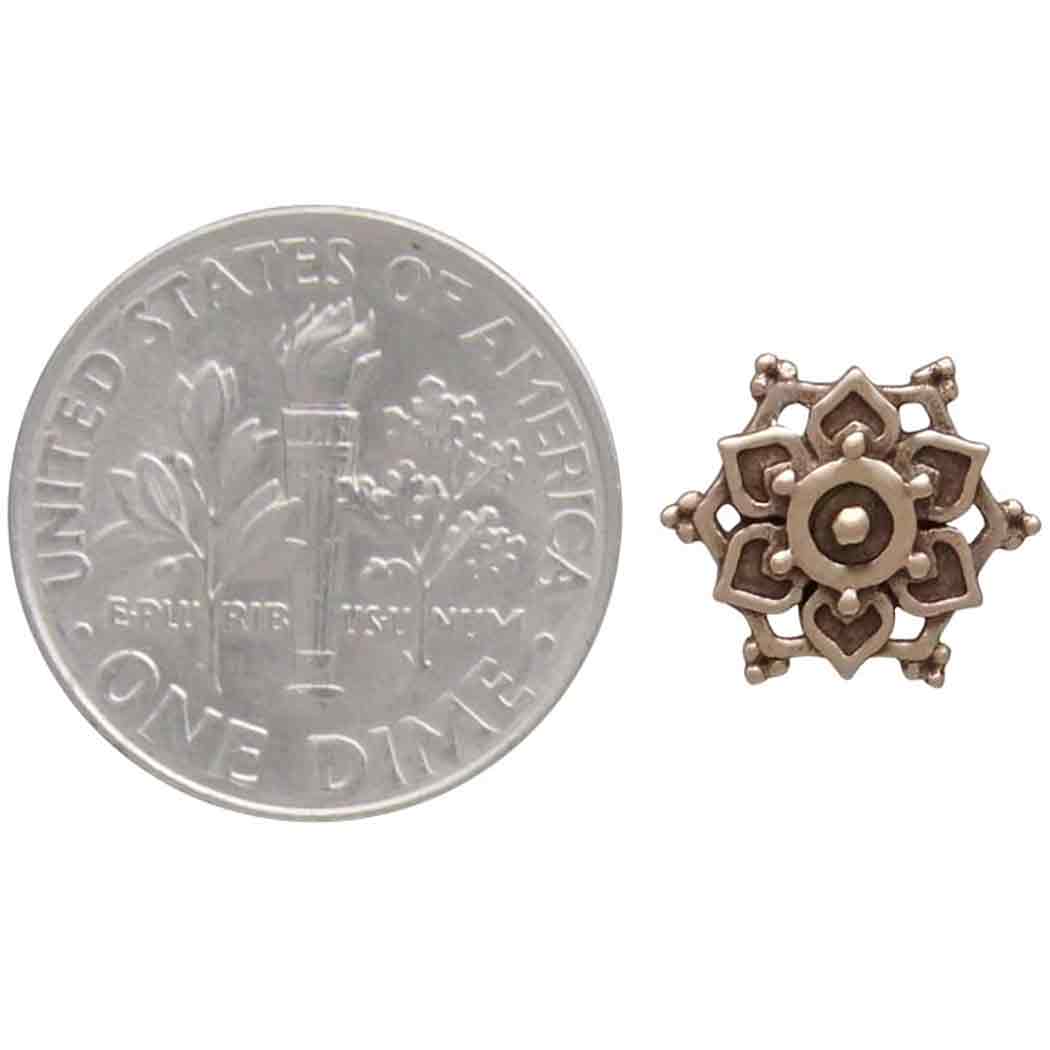 Bronze Mandala Stud Earrings, - Poppies Beads n' More