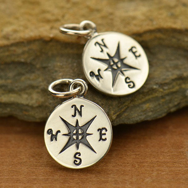 Small Compass Charm - Poppies Beads n' More