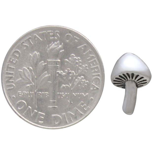 Sterling Silver Mushroom Solderable Charm - Poppies Beads n' More